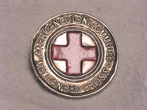Circular Mexican Red Cross Pin with Enamel Work - Photo 1
