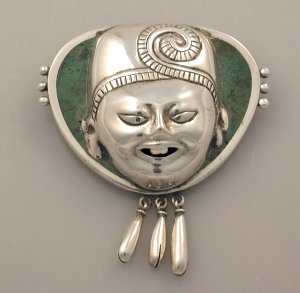 Pre-Columbian Huastec Mask with Azur Malachite