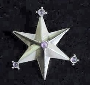 Six Pointed Star with Amethysts at Three of the Tips - Photo 1