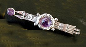 Double Arrow Narrow Pin Set with Amethysts - Photo 1