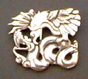 Plated Silson Pin Depicts an Eagle and a Snake - Photo 1