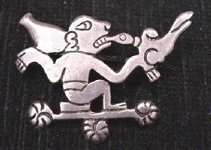 Early Silver Pin of a Design Taken from the Aztec Codices - Photo 1