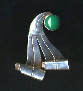 Swirl Pin Inset with Jade - Photo 1