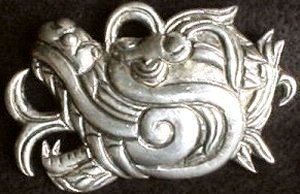 Large Silver Pin Depicting the Head of the Serpent Known - Photo 1