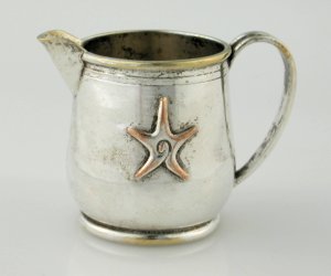 Small Silver Plated Cream Pitcher with Strap Handle - Photo 1