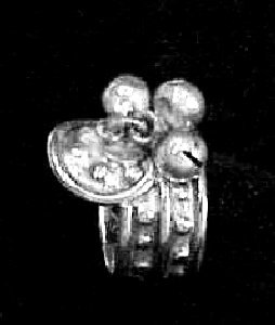 Wide Band Ring with Three Cascabels - Photo 1