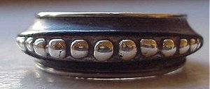 Ring of Ebony with Silver Beads - Photo 1