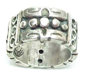 Wide Aztec Ring with Three Rows of Open Circles - Photo 1