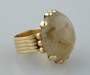 Rutilated Quartz Gold Ring - Photo 1