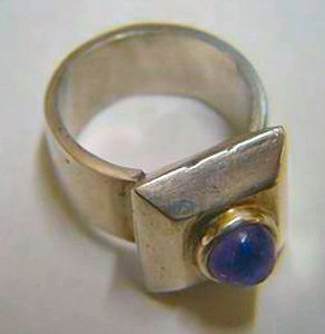 Amethyst Pyramid Ring - Photo 1