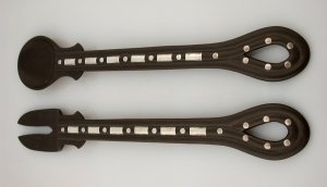 Very Large Ebony Salad Fork and Spoon - Photo 1