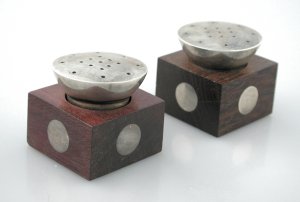 Small Square Salt and Pepper Shakers of Rosewood - Photo 1