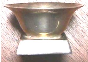 Classic Flared Silver Salt Dish Sits on a Square Silver Base - Photo 1