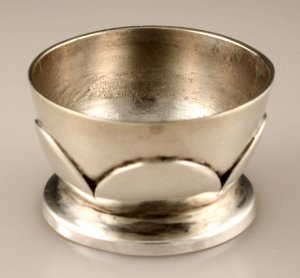Salt Dish on a Base with Applied Silver Half Circles - Photo 1