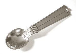 Baby Silver Spoon with Wrapped Silver Wire Around Neck Area - Photo 1
