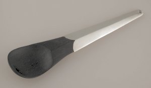 Spoon with Ebony Bowl and Tapering Silver Handle with Ball - Photo 1