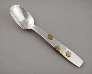 Teaspoon with Gold Circular Buttons Applied - Photo 1
