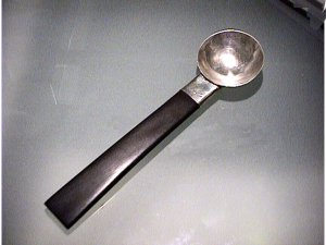 Spoon with Circular Silver Bowl and Ebony Handle - Photo 1