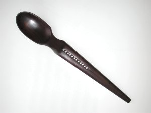 Rosewood Salad Server Spoon with Twelve Silver Beads - Photo 1