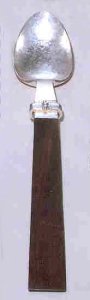 Salad Serving Spoon with Hammered Silver Bowl and Throat - Photo 1