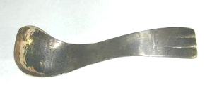 Ladle with Curved Broad Silver Flat Handle with Three - Photo 1