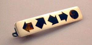 Tie Bar with Inset Circle and 4 Arrows Pointing Different - Photo 1