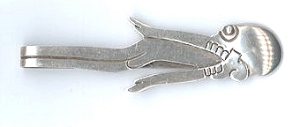 Early Silver Tie Clasp of Unusual Form - Photo 1