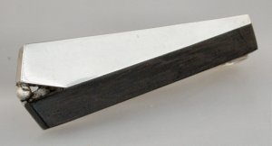 Tie Clasp of Ebony and Silver - Photo 1