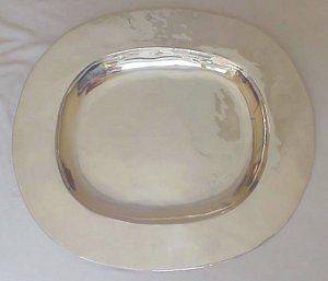 Heavy Oval Silver Tray with Wide Rim - Photo 1