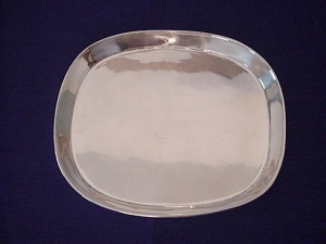 Oval Silver Tray with One Inch High Sides Finished - Photo 1