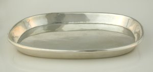 Plain Silver Tray with Rolled Rim - Photo 1